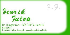 henrik fulop business card